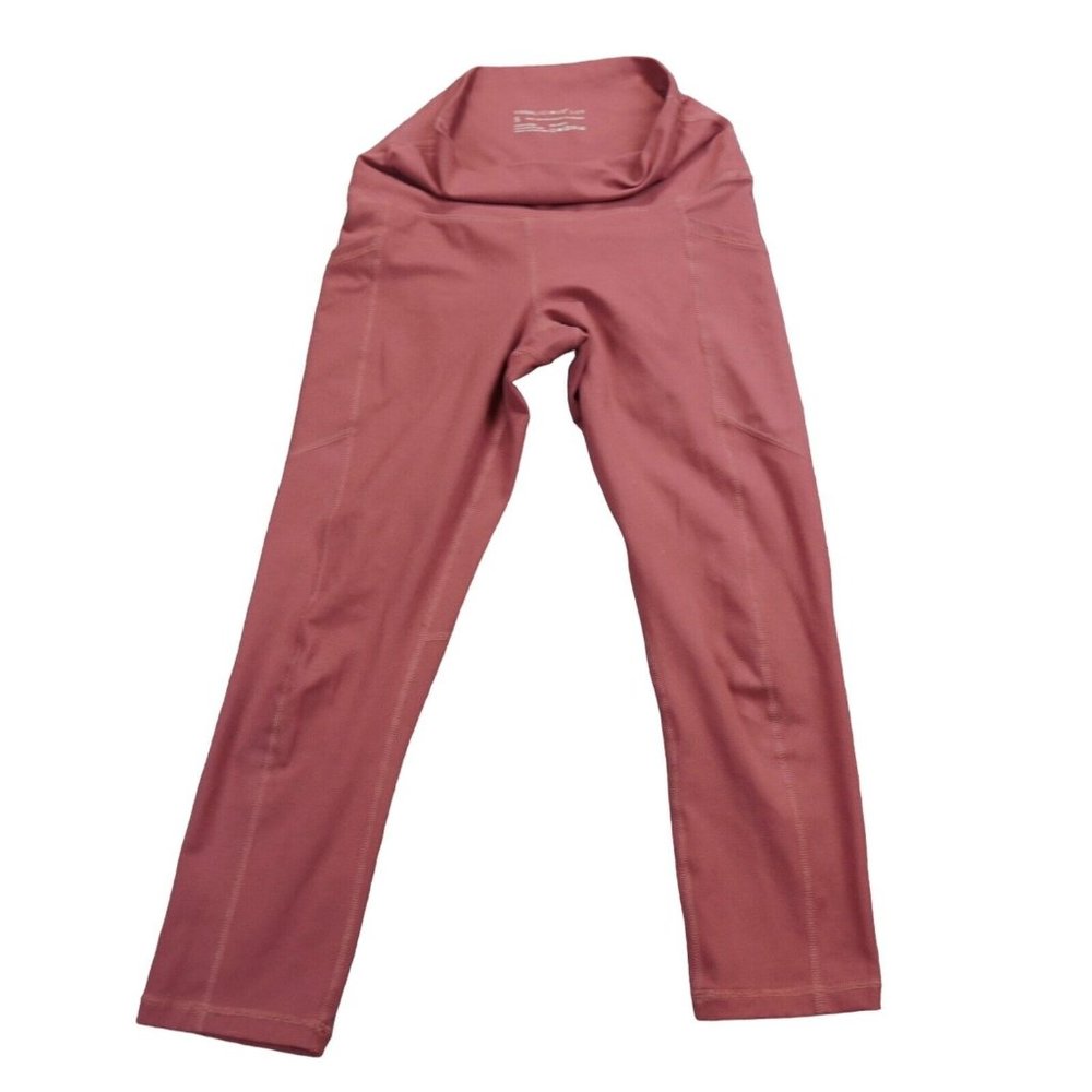 Yogalicious Lux Leggings Womens  Pink Plum Side Pockets‎ Mid Rise Stretch Pants